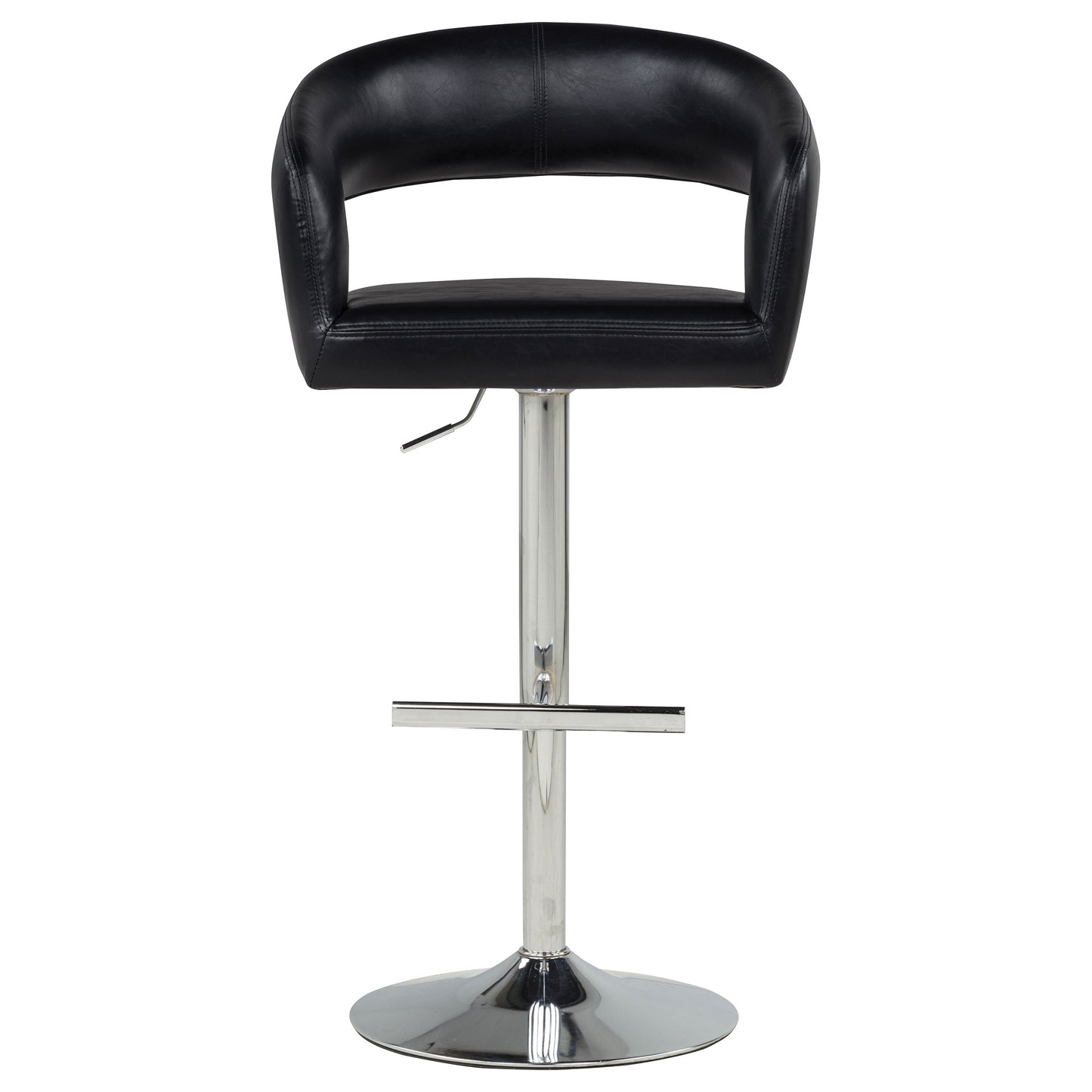Travia Faux Leather Upholstered Adjustable Bar Stool Black