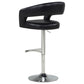 Travia Faux Leather Upholstered Adjustable Bar Stool Black