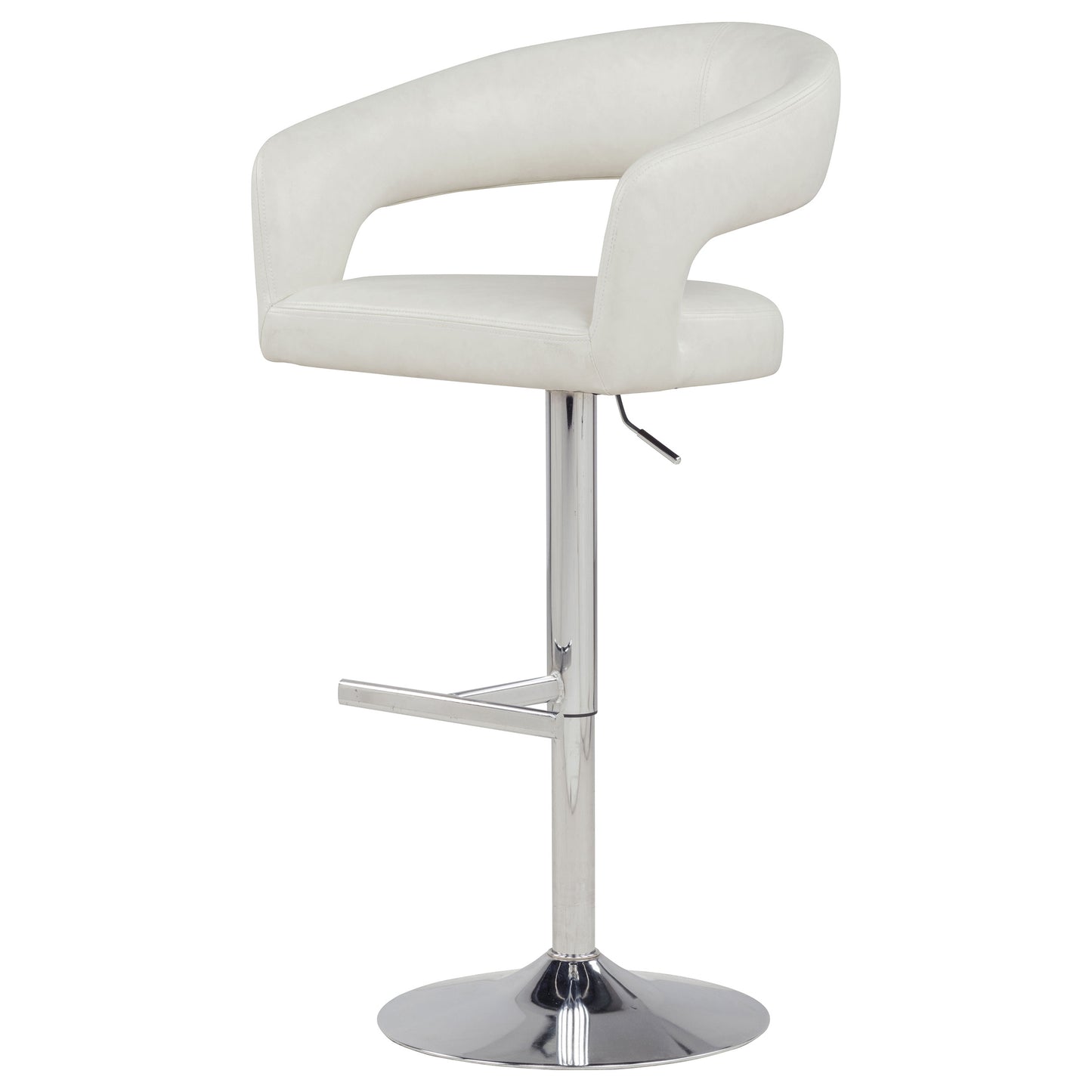 Travia Faux Leather Upholstered Adjustable Bar Stool Ivory