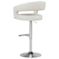 Travia Faux Leather Upholstered Adjustable Bar Stool Ivory