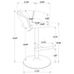 Travia Adjustable Faux Leather Swivel Bar Stool Grey and Chrome