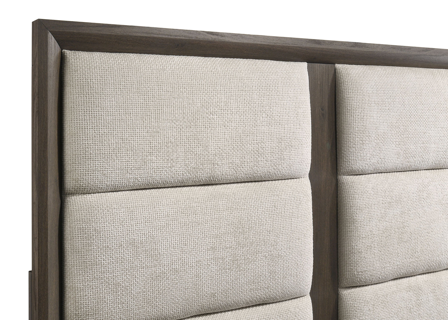 Farre Eastern King Upholstered Storage Platform Bed Dark Brown