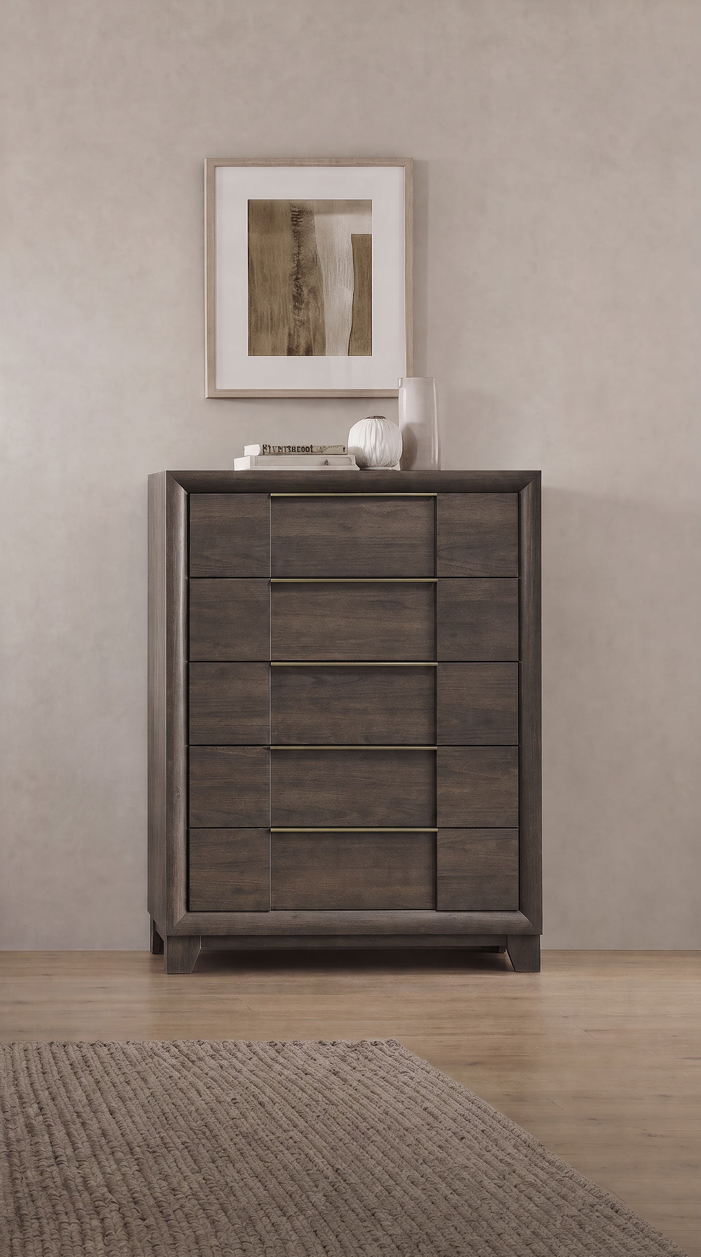 Farre 5-drawer Chest of Drawers Dark Brown