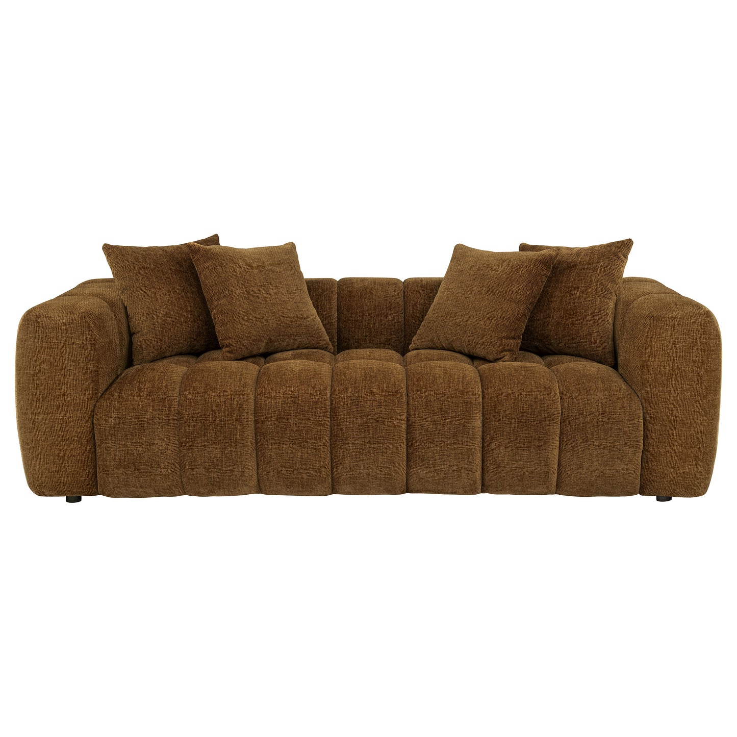 Lazaro 2-piece Fabric Upholstered Wide Channel Sofa Set Bronze
