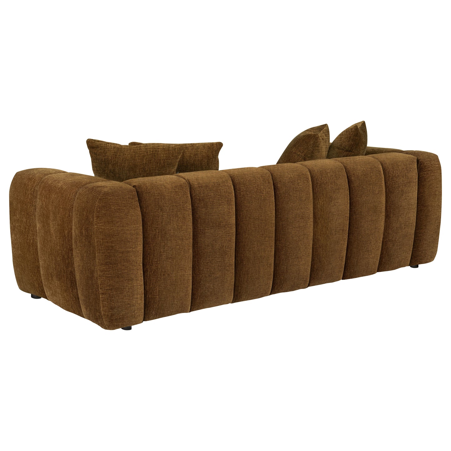 Lazaro 2-piece Fabric Upholstered Wide Channel Sofa Set Bronze
