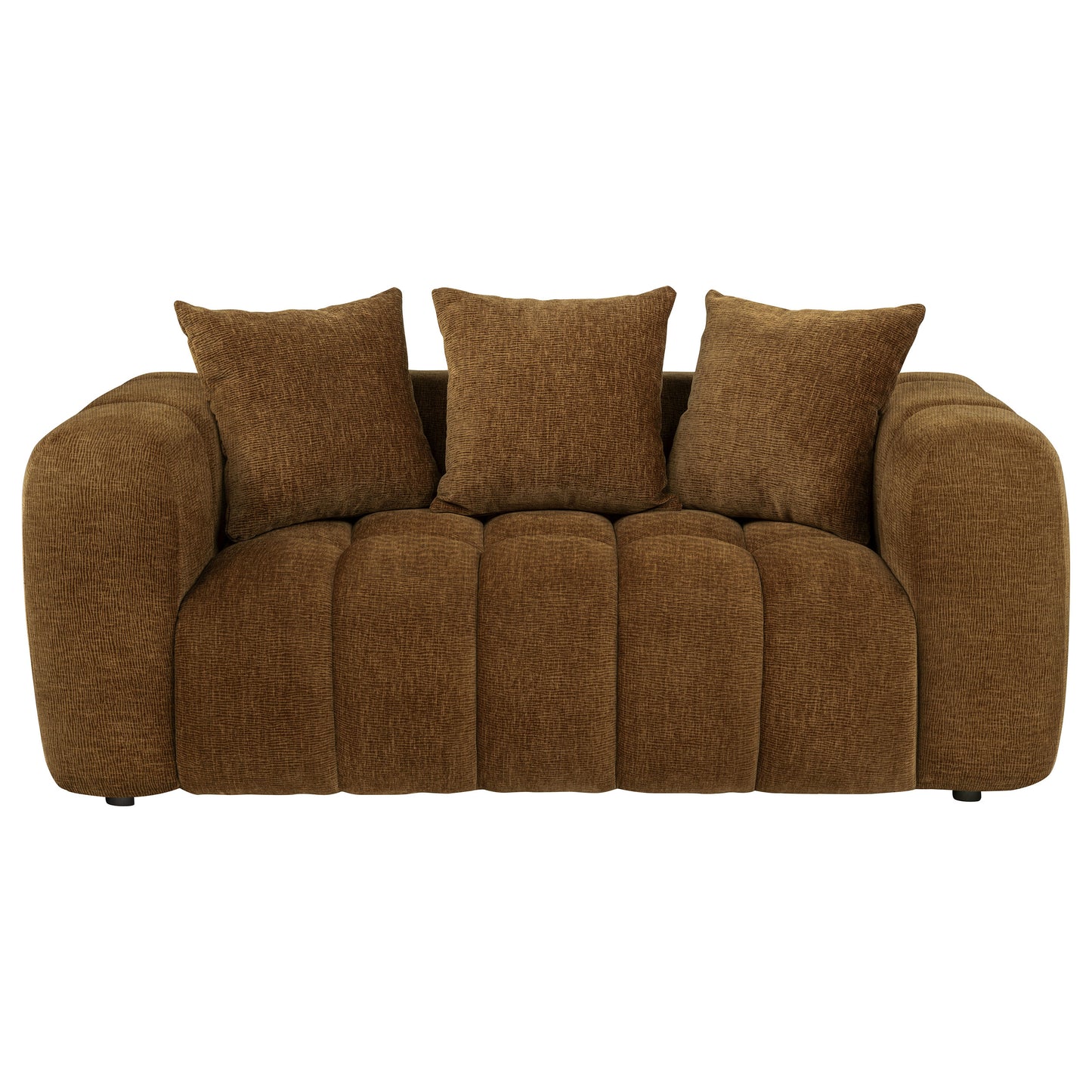 Lazaro 3-piece Fabric Upholstered Wide Channel Sofa Set Bronze