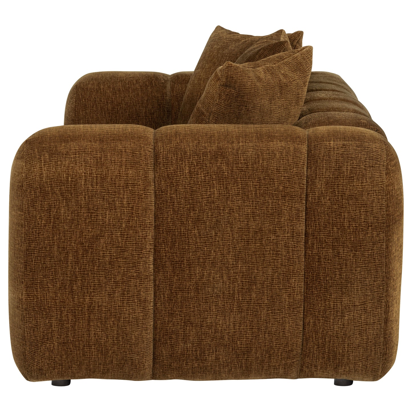 Lazaro Fabric Upholstered Wide Channel Loveseat Bronze