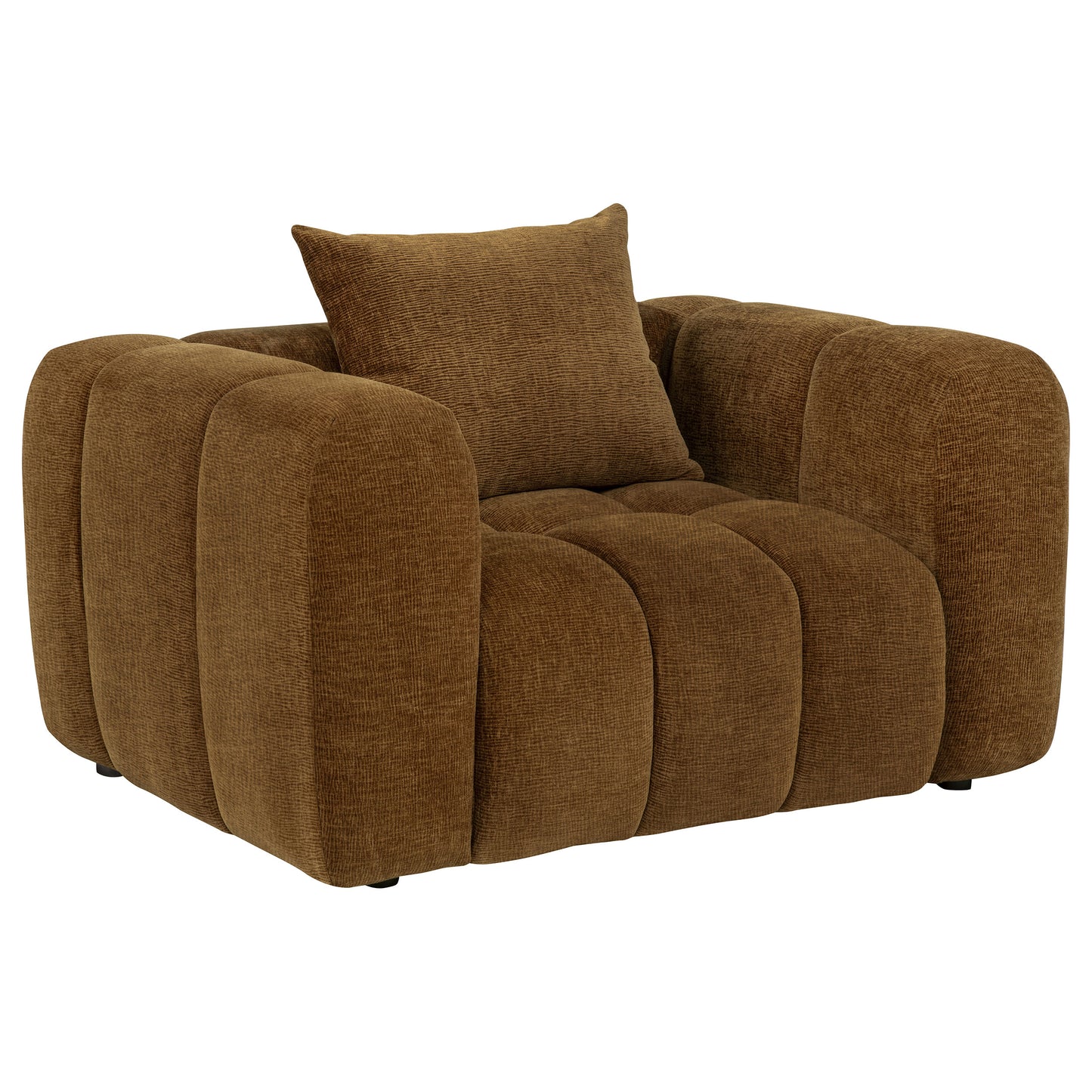 Lazaro Fabric Upholstered Wide Channel Accent Chair Bronze