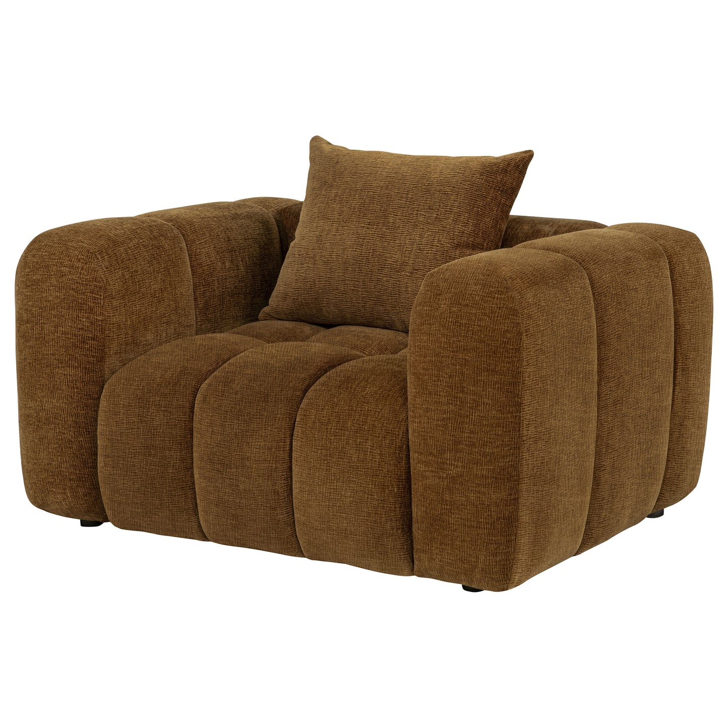 Lazaro Fabric Upholstered Wide Channel Accent Chair Bronze