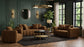 Lazaro Fabric Upholstered Wide Channel Accent Chair Bronze