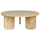 Dale Sculptural Round Solid Mango Wood Coffee Table Natural Mango