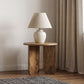 Dale Sculptural Round Solid Mango Wood End Table Honey Mango
