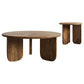 Dale 2-Piece Round Mango Wood Coffee and End Table Set Honey Mango