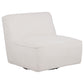 Badoer Faux Fur Swivel Accent Chair Ecru