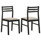 Sykes Fabric Upholstered Ladder Back Side Chair Black and Beige (Set of 2)