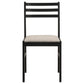 Sykes Fabric Upholstered Ladder Back Side Chair Black and Beige (Set of 2)