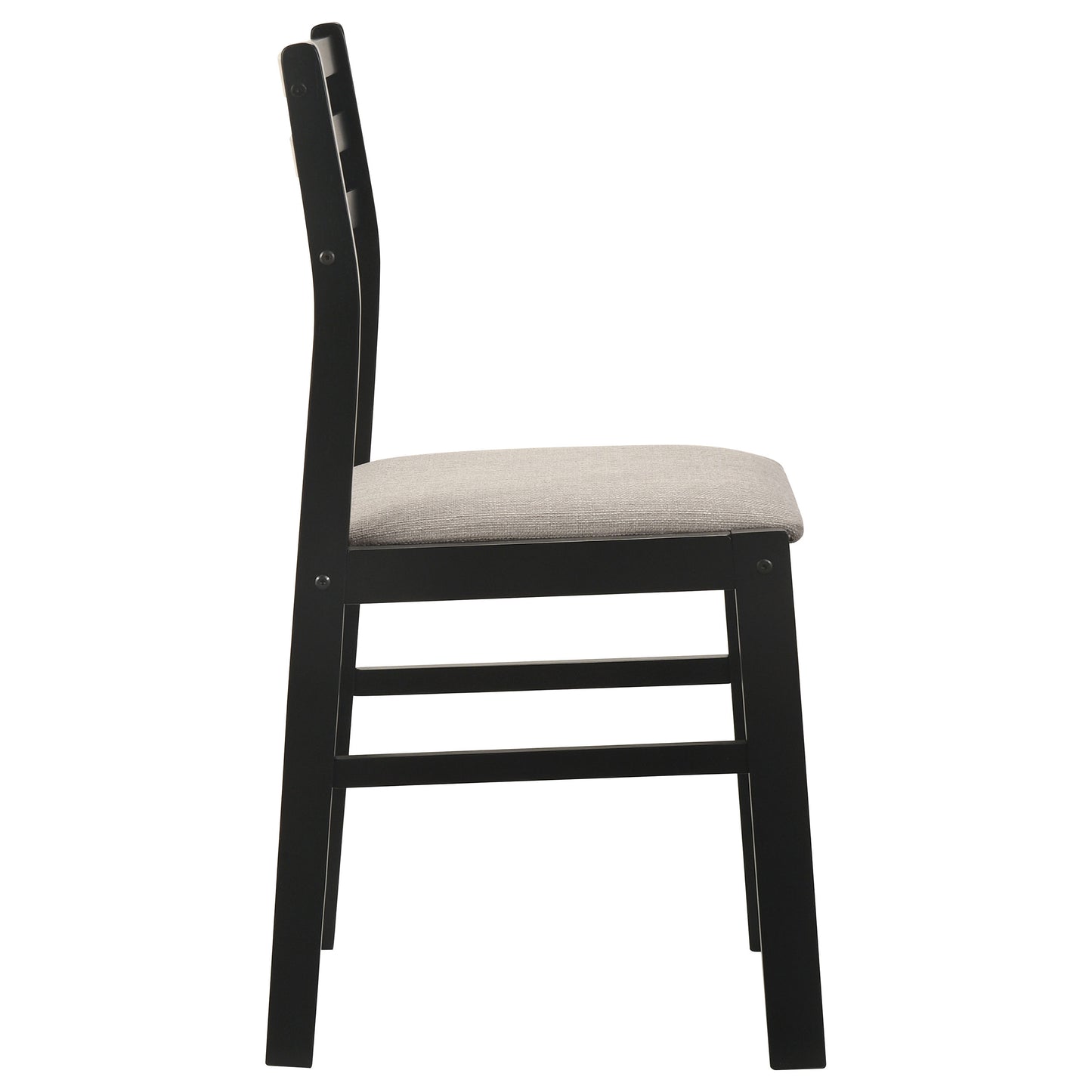 Sykes Fabric Upholstered Ladder Back Side Chair Black and Beige (Set of 2)