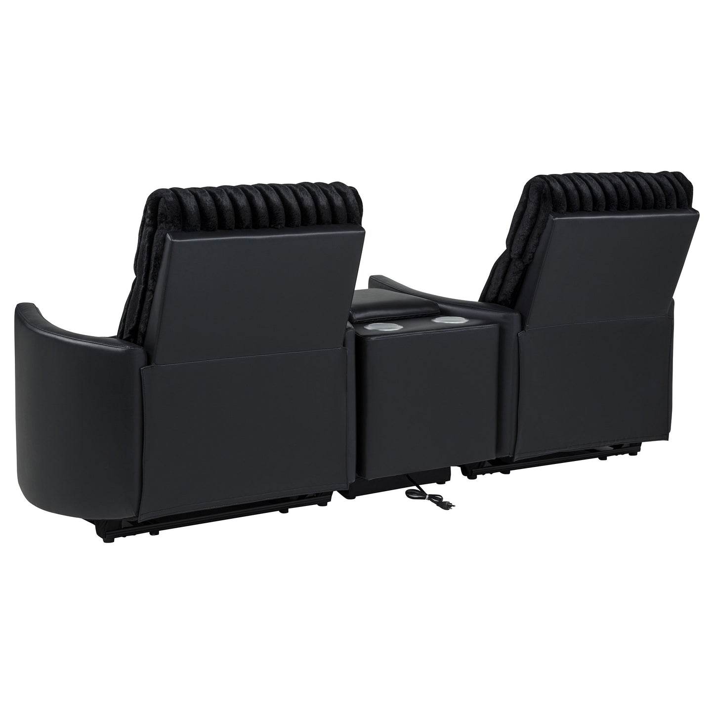 Madden 3-piece Corduroy Upholstered Manual Theater Seating Black