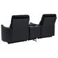 Madden 3-piece Corduroy Upholstered Manual Theater Seating Black