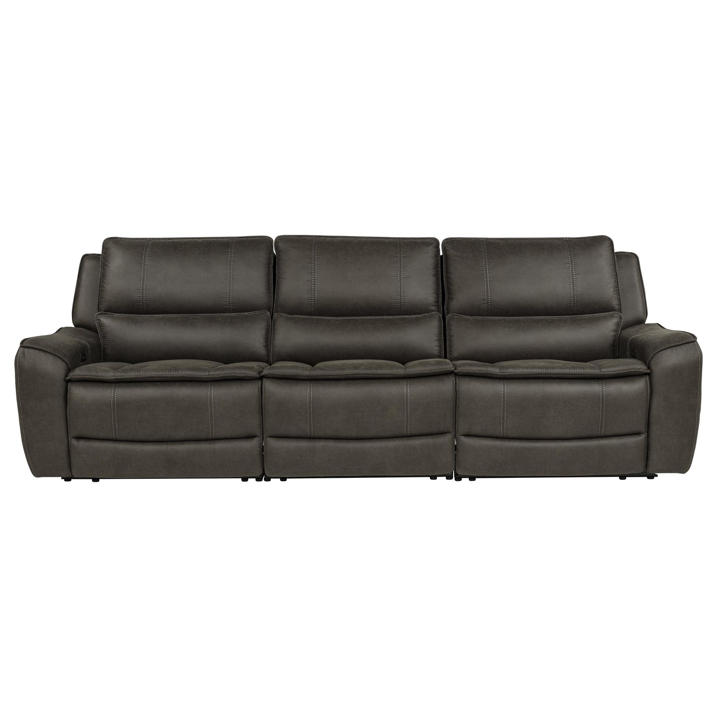 Marcell 3-Piece Transitional Power Reclining Sofa with USB Charging Grey