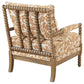 Blanchett Upholstered Bobbin Accent Chair Apricot and Distressed Brown