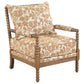 Blanchett Upholstered Bobbin Accent Chair Apricot and Distressed Brown