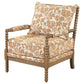 Blanchett Upholstered Bobbin Accent Chair Apricot and Distressed Brown