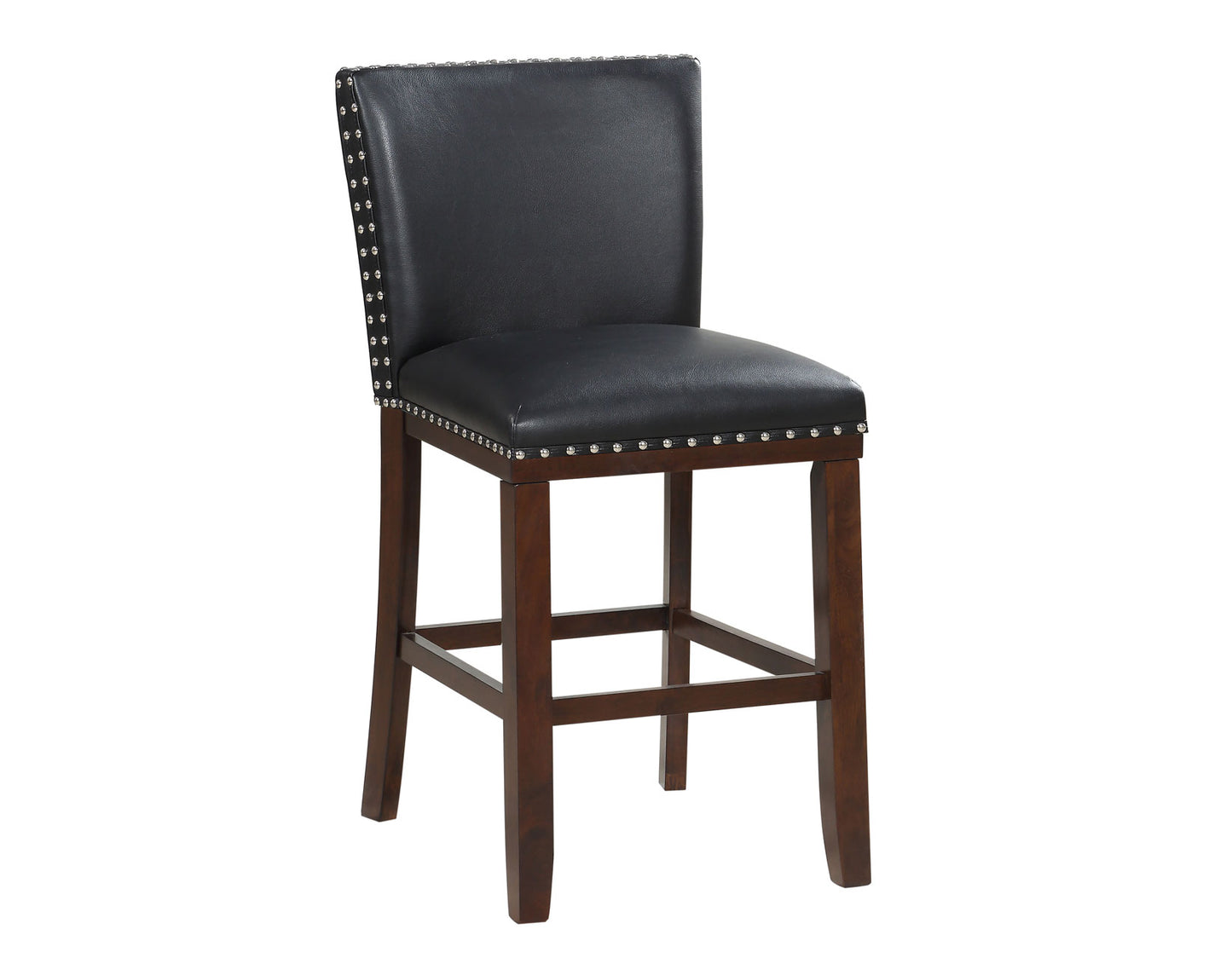 Tiffany 24″ Counter Stool, Black Vegan Leather