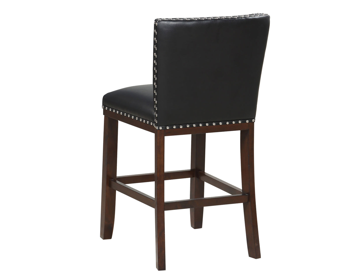 Tiffany 24″ Counter Stool, Black Vegan Leather