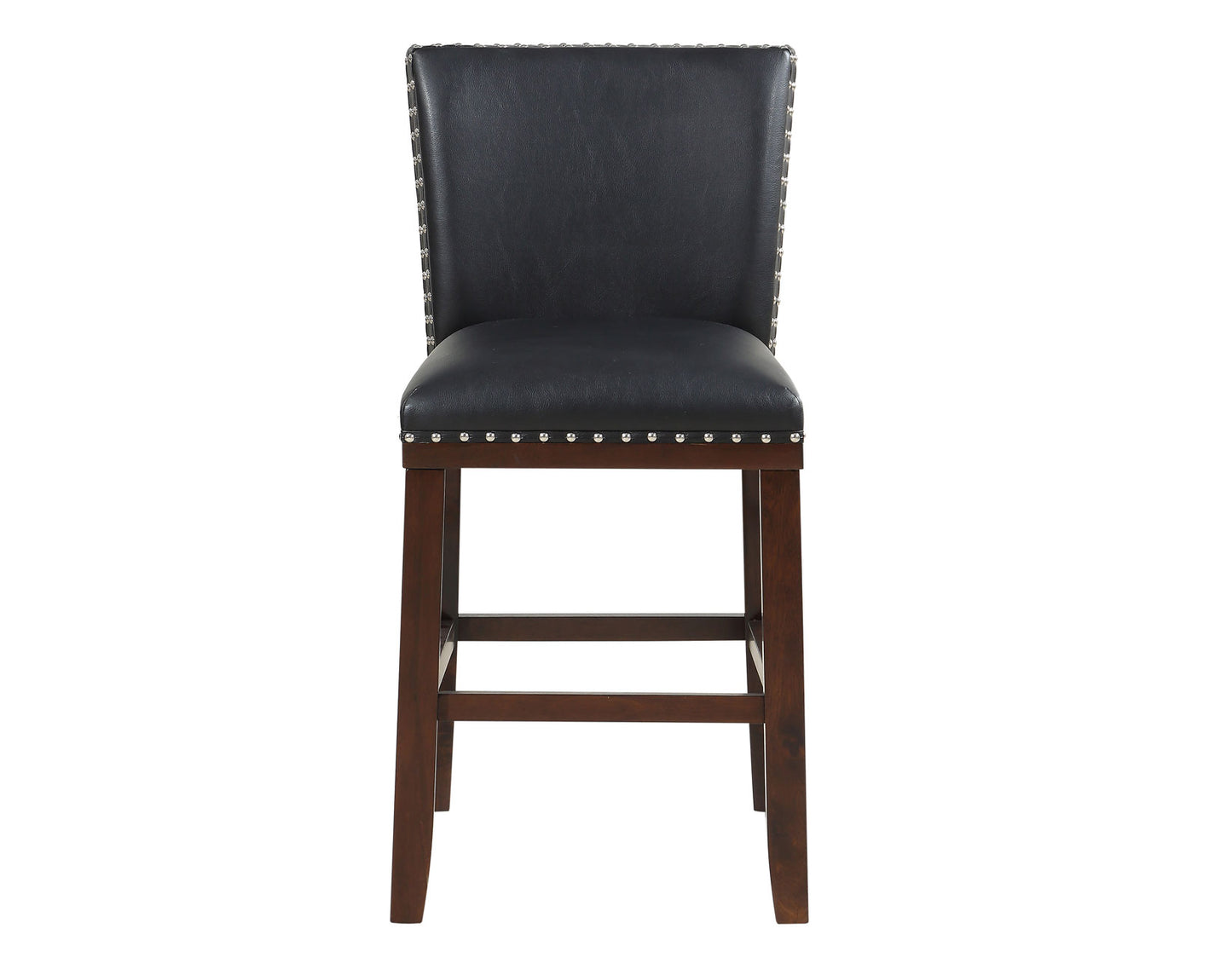 Tiffany 24″ Counter Stool, Black Vegan Leather