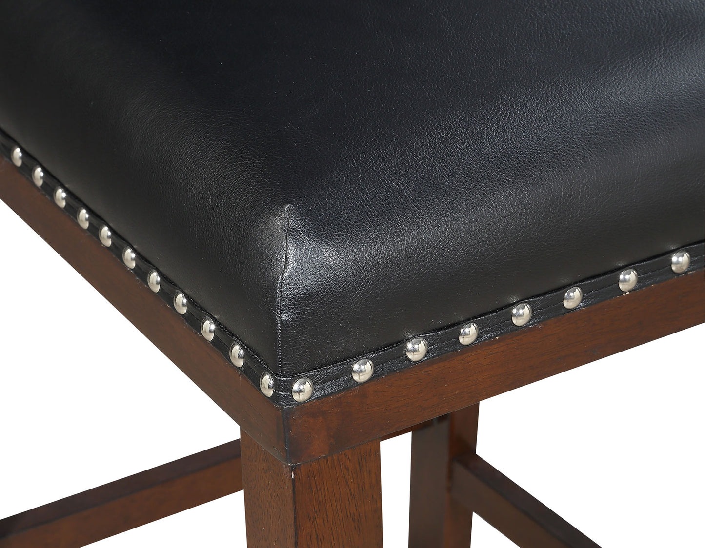 Tiffany 24″ Counter Stool, Black Vegan Leather