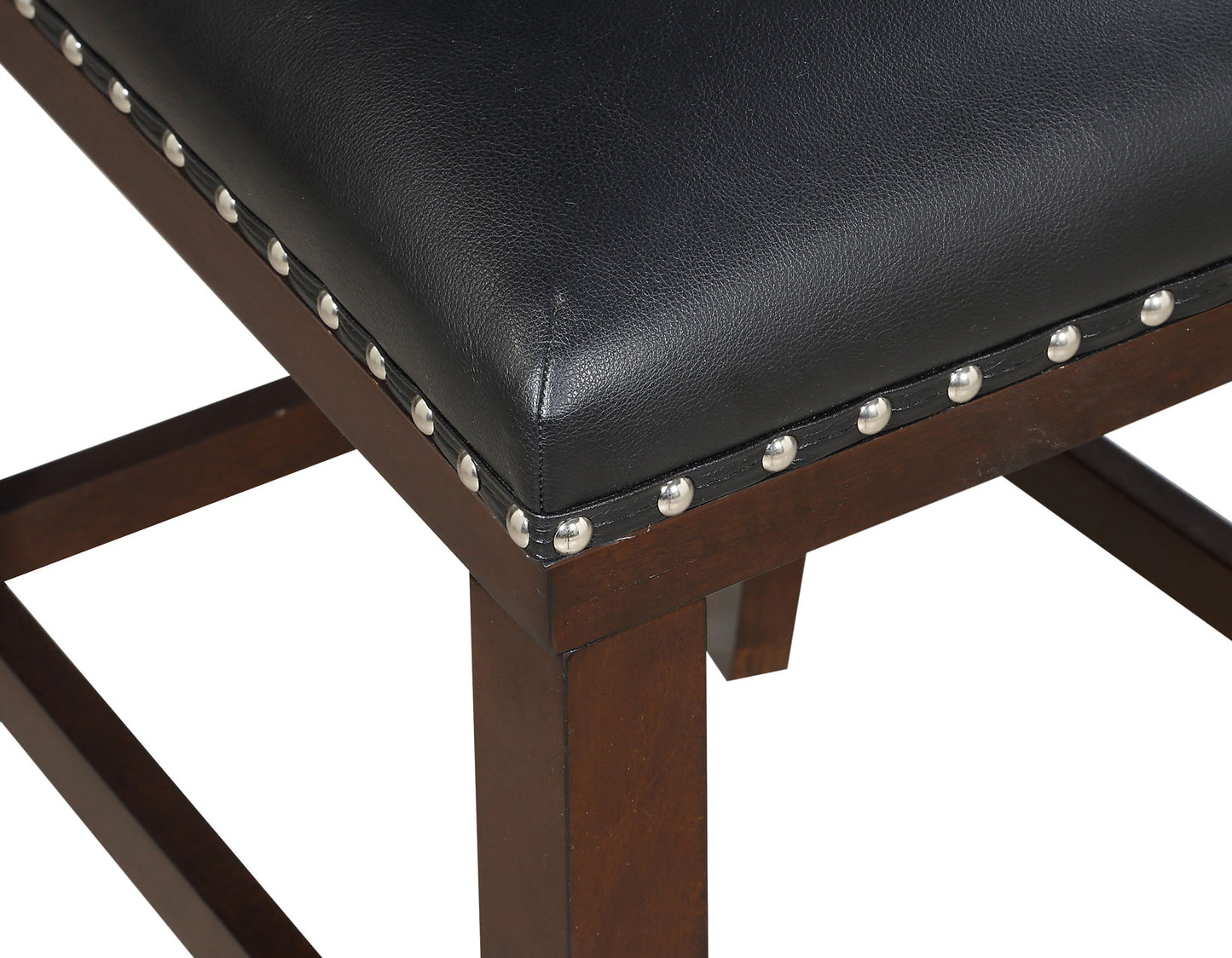 Tiffany 24″ Counter Stool, Black Vegan Leather