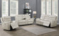Duval Dual-Power Reclining Console Loveseat, Ivory