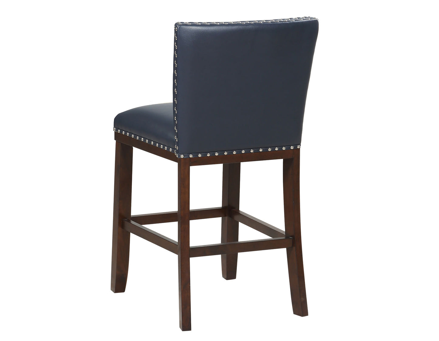 Tiffany 24″ Counter Stool, Navy Vegan Leather