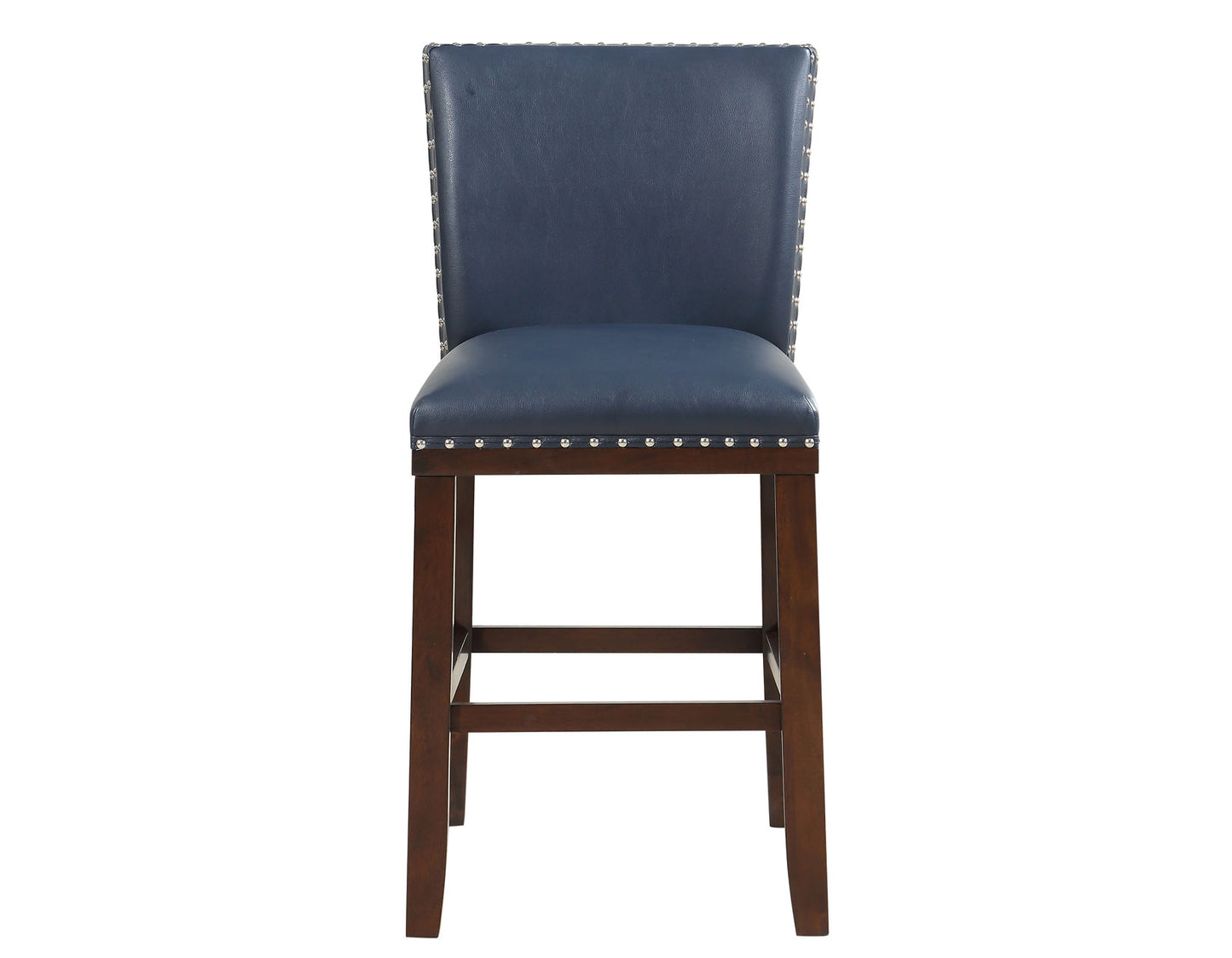 Tiffany 24″ Counter Stool, Navy Vegan Leather