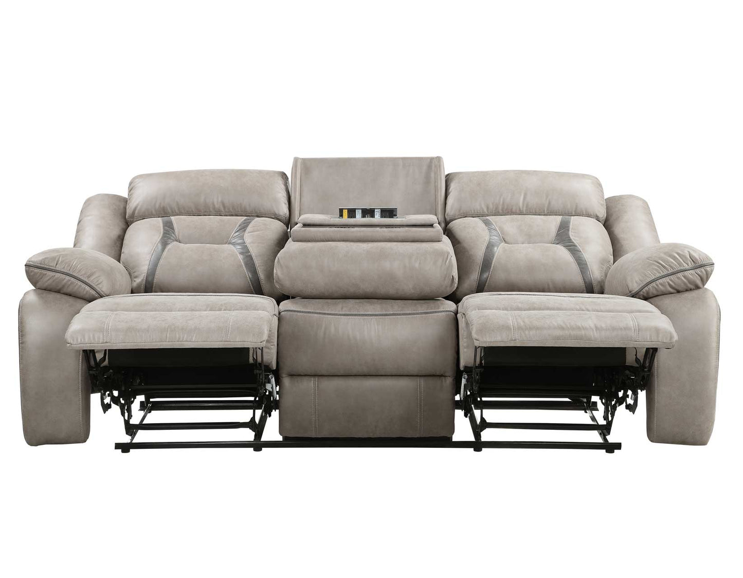 Tyson Sofa, Manual Reclining, Drop-Down Console and Power Strip, Glider