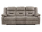 Abilene Manual Reclining Sofa with Drop-Down Console, Tan