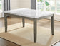 Emily 5-Piece White Marble Dining Set
(Table & 4 Side Chairs)