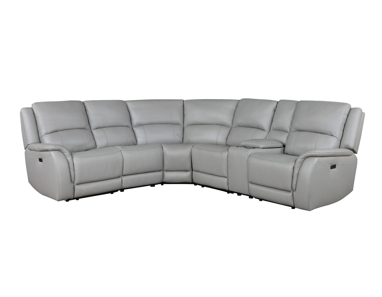 Alexandria Leather 6-Piece Power Reclining Set, Stone