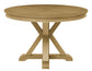 Rylie 48-inch Round Dining Table, Natural Finish