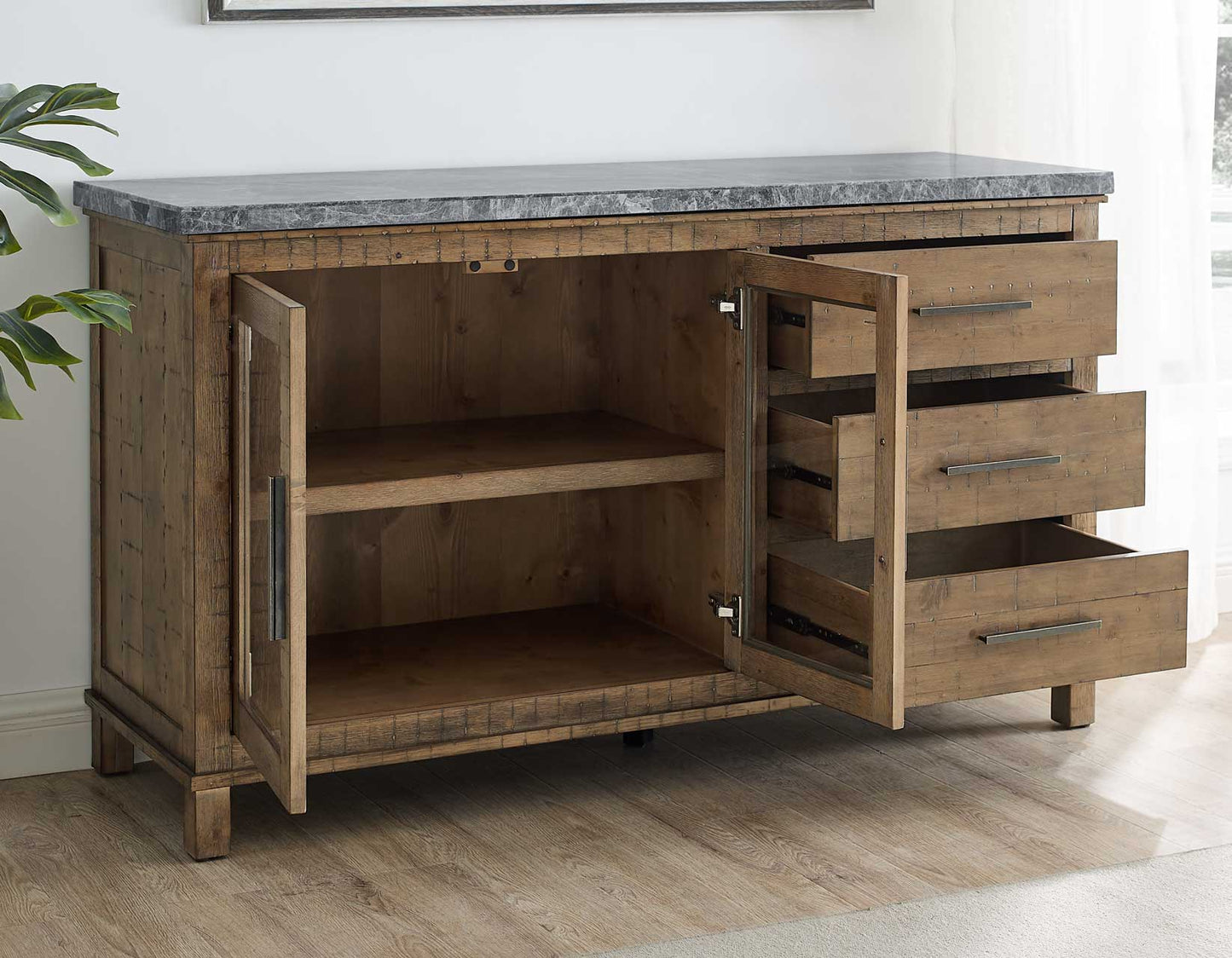 Grayson 6-Piece Marble Top Counter Storage Dining Set