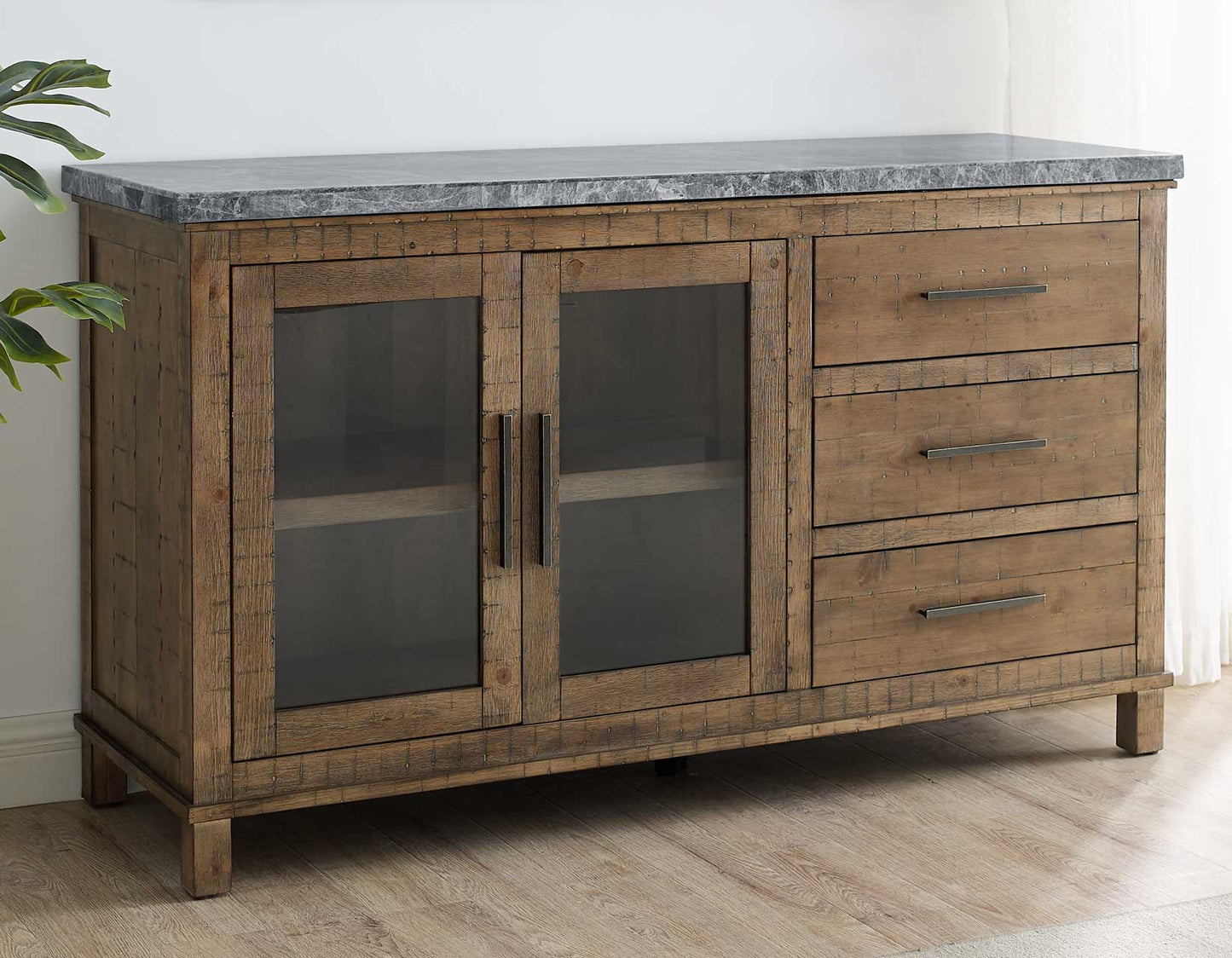 Grayson 6-Piece Marble Top Counter Storage Dining Set