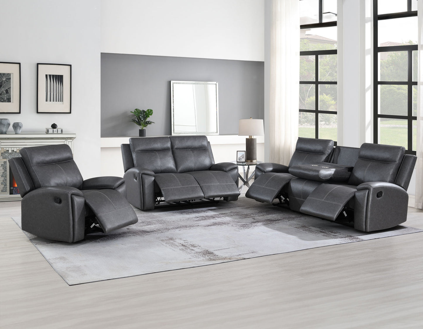 Gaston Sofa, Manual Reclining, Drop-Down Console