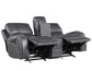 Keily Console Loveseat, Manual Reclining, Glider, Grey