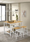 Hollis 3-piece Kitchen Island Counter Height Table with Stools Brown and White