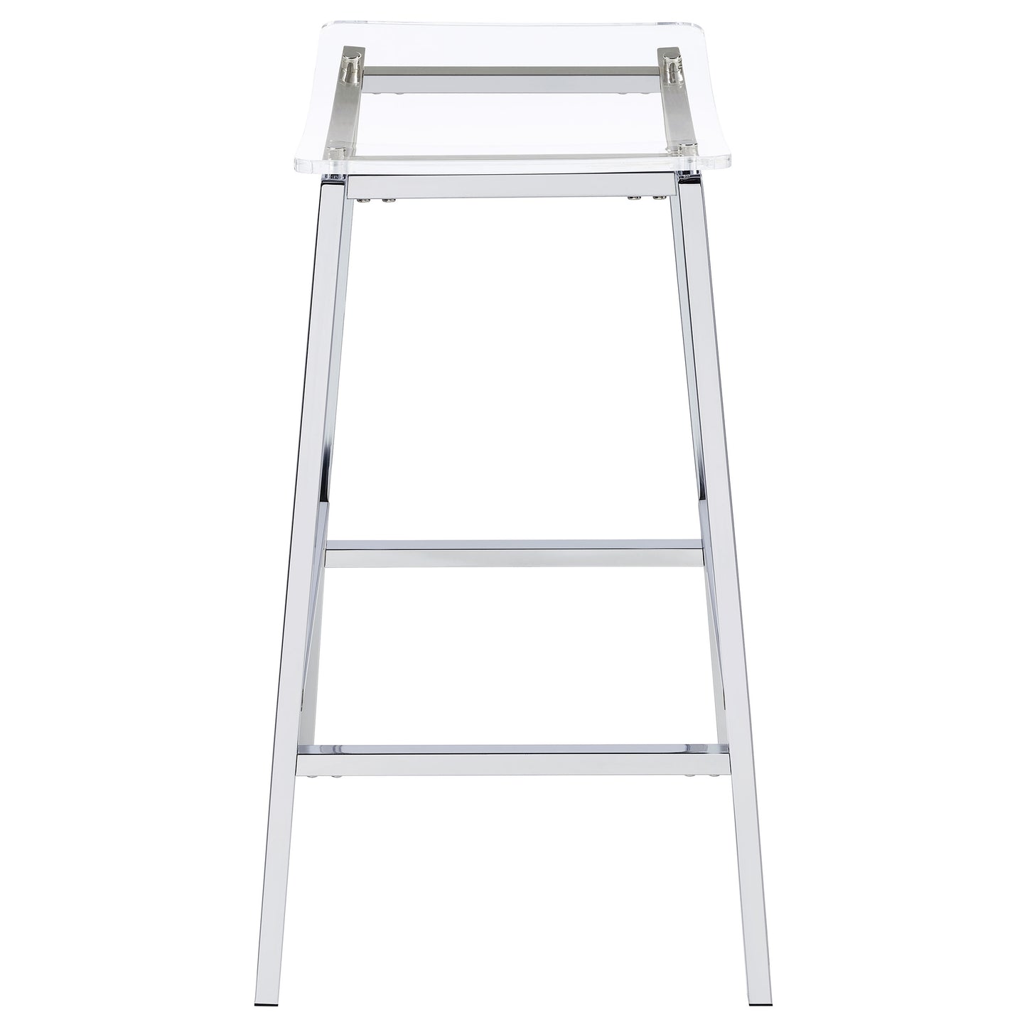 Jovani Acrylic Backless Bar Stool Chrome (Set of 2)