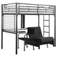 Jenner Twin Futon Workstation Loft Bed with Futon Pad Black
