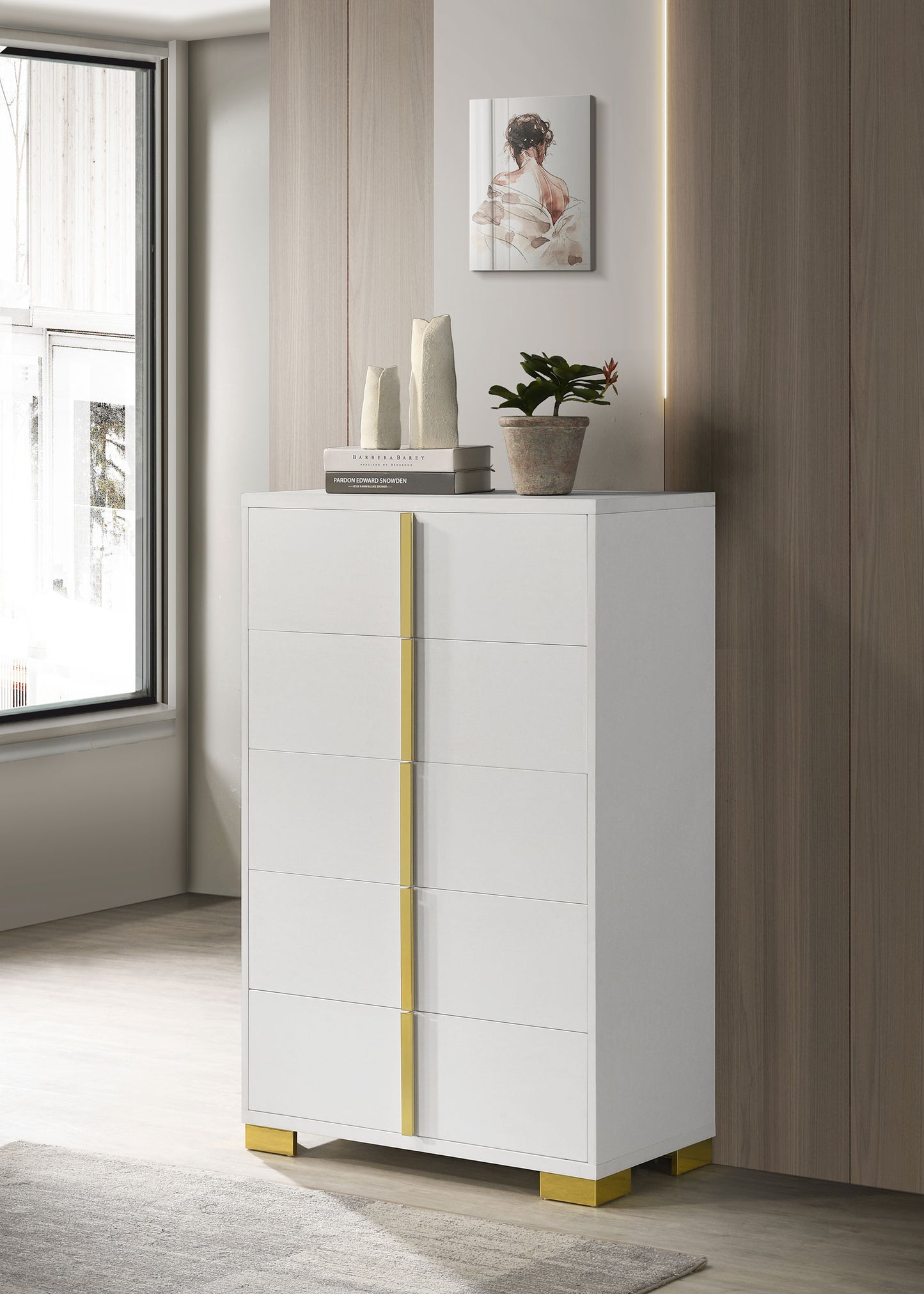 Marceline 5-drawer Bedroom Chest White - Discount Furniture Connection