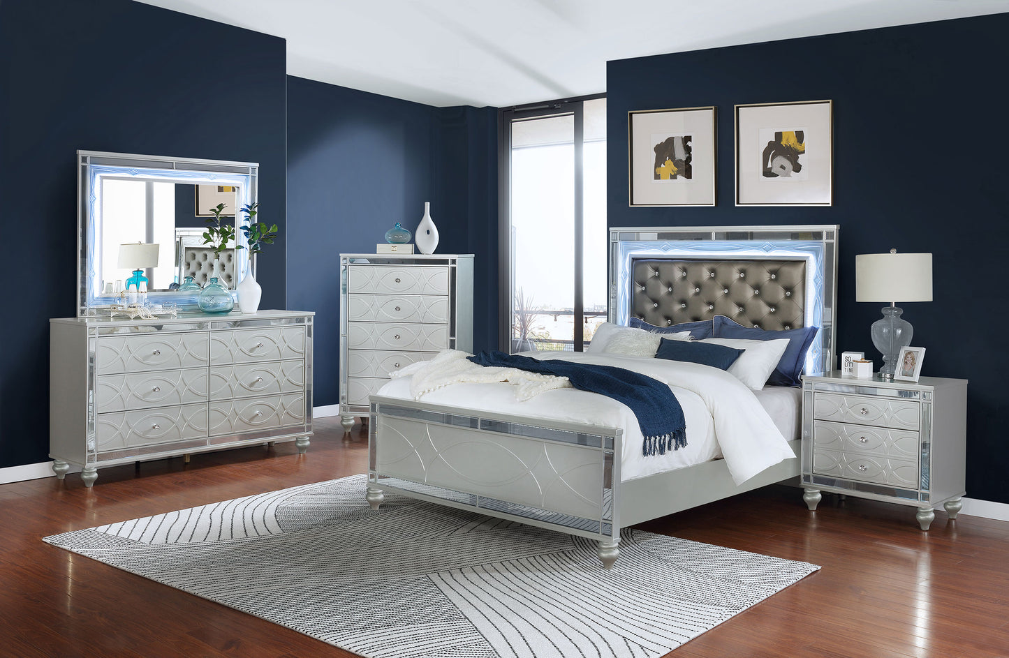 Gunnison 5-piece Queen Bedroom Set Silver Metallic - Discount Furniture Connection
