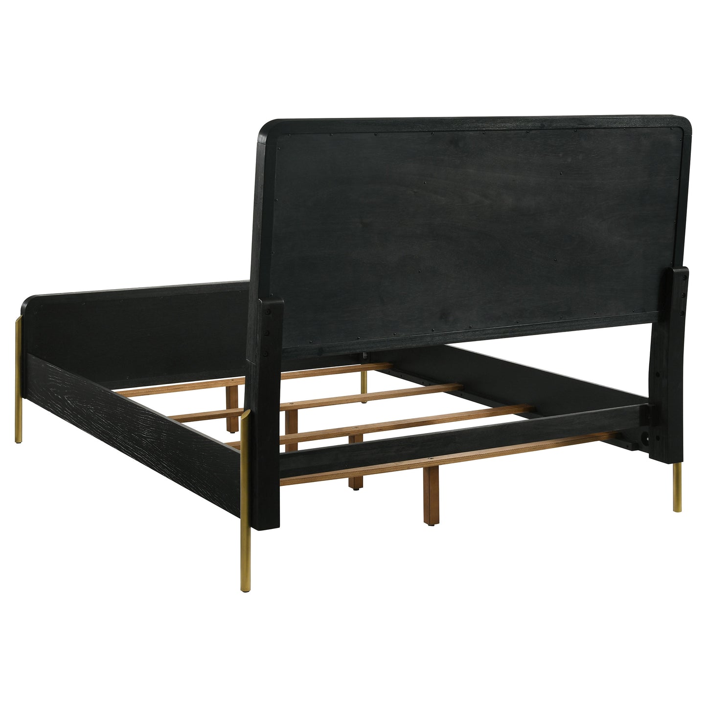 Arini Rattan Eastern King Panel Bed Black and Natural - Discount Furniture Connection